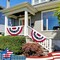 American Flag Bunting,Usa Pleated Fan Flag,2x4 Ft Half Flags Banner